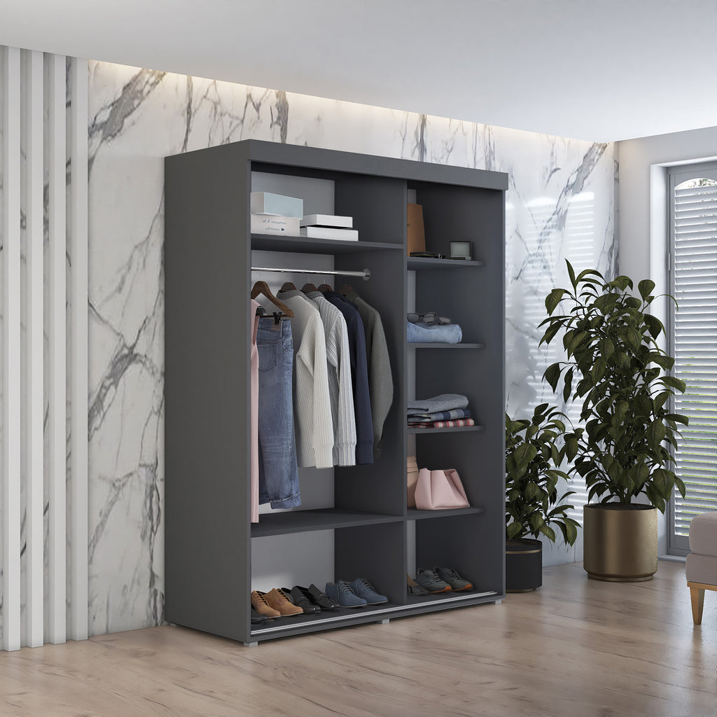 Kleiderschrank Iga mit zwei Spiegel-Türen