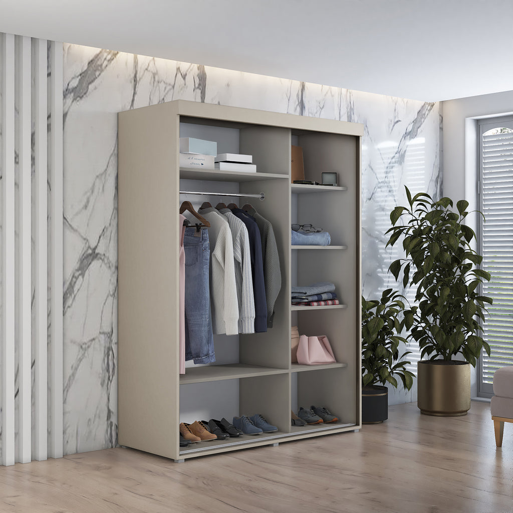 Kleiderschrank Iga mit zwei Spiegel-Türen